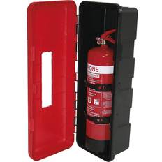 Fire extinguisher box, black/red, for extinguisher