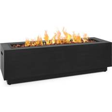 Grey Gas Fires Real Flame Lanesboro Rectangle Propane Fire Table in Gray with Natural Gas Conversion Kit, CT0003LP-SW4