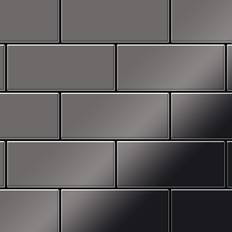 Mosaic tile massiv metal Titanium Smoke mirror dark grey 1.6mm thick Subway-Ti-SM