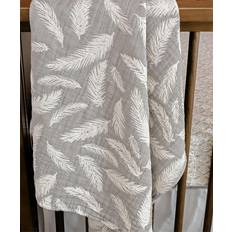 Crane Baby Cotton Muslin Jacquard Blanket in Grey Feather 100% Cotton