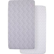 Little Love by NoJo Crib Sheets Grey - Grey & White Chevron Crib Sheet