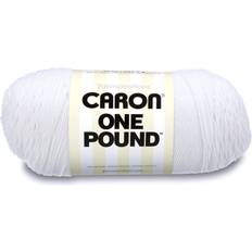 Caron 29401010501 One Pound Solids Yarn, 16oz, Gauge 4 Medium, 100% Acrylic White For Crochet, Knitting & Crafting 1 Piece