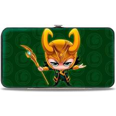 Comics Wallet Hinged Chibi Thor Pose Loki Loki Logo Greens Gold