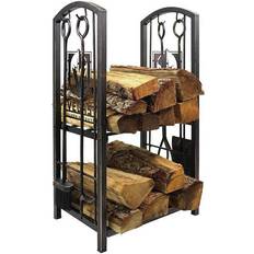 Imperial Vegas Golden Knights Fireplace Tool Set & Wood Holder, Black