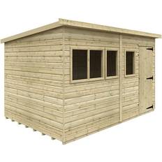 12 x 8 shed 12x8 Tanalised Deluxe Pent 16mm Shed Wood/Softwood/Pine (Building Area )