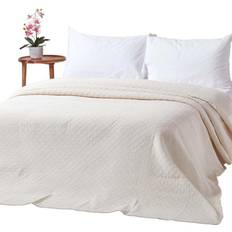 Homescapes Cream Cotton Rich MetelassÃ© Diamond Bedspread White, Natural