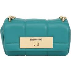 Love Moschino Handbags Love Moschino Engraved Logo Quilted Shoulder Bag - Green