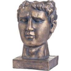 Hill Interiors Antique Style Bronze Roman Head Planter