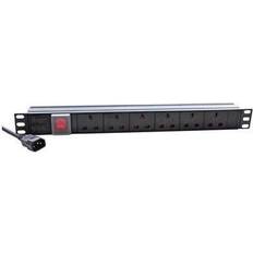 Eagle 6-Way UK Horizontal Socket 19" PDU to C14 Plug