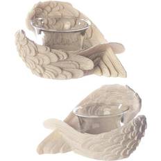 Puckator Winged White Angel Resin Votive Candle Holder