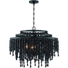 Crystorama Poppy 26.5" Wide 6-Light Matte Pendant Lamp 67.3cm