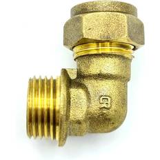 15mm x G1/2 Male Elbow Adaptor Brass Compression Fittings Straight Connector