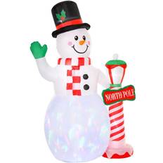 Homcom 8ft Christmas Inflatable Snowman with Street Lamp