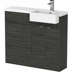 Hudson Reed Fusion RH Combination Unit with Square Semi Recessed Basin 1000mm Wide Hacienda Black