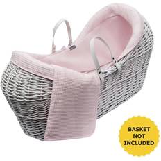 Pink Bassinetts Kid's Room Kinder Valley Waffle Pod Moses Basket Bedding Set