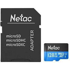 Netac NT02P500STN128GR P500 128GB MicroSDXC Card with SD Adapter U1 Class