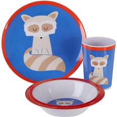 Premier Housewares Maison Mimo 3-Piece Ralph Raccoon Kids Dinner Set Multi-Coloured