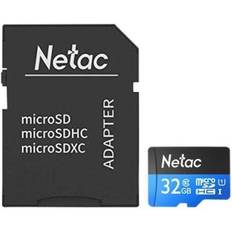 Netac NT02P500STN032GR P500 32GB MicroSDHC Card with SD Adapter U1 Class 1