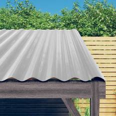 Wall Panels vidaXL Roof Panels 12 pcs Powder-coated Steel Silver 80x36 cm