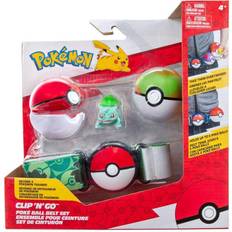 Jazwares Pokemon Clip N Go bælte sæt med Bulbasaur og 2 Pokeballs