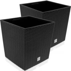 Prosperplast Flower Pot Rattan Look Weatherproof Removable Inner Pot Flower Box