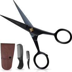 ONTAKI 5 Professional German Beard & Mustache Scissors Kit With 2 Comb & Carrying Pouch