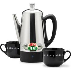 Grey Percolators Select Brands 12-Cup Percolator with Mugs, Silver
