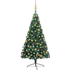 vidaXL Half LEDs&Ball Set Christmas Tree 120cm