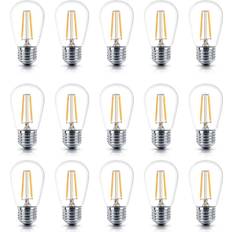 Brightech 2-Watt S14 Dimmable LED Edison Light Bulbs Warm White 2500K (15-Pack)