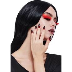 Smiffys Gothic Red and Black Eyelash & Nail Set