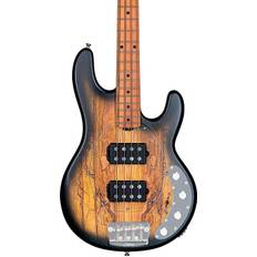 Music Man Sterling Stingray Ray34hh Spalted Maple Top Maple Fingerboard Electric Bass Natural Burst Satin