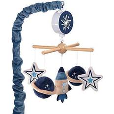 Lambs & Ivy Sky Rocket Planets/Stars Musical Baby Crib Mobile Soother Toy- Blue