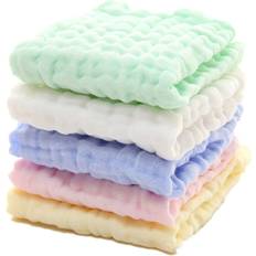 MUKIN Baby Muslin Washcloths Natural Muslin Cotton Baby Wipes Soft Newborn 5