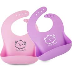 KeaBabies, Baby Silicone Bibs, Cotton Candy, 2 Pack