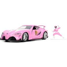 Jada Toyota FT-1 Concept Pink Metallic and Pink Ranger Diecast Figurine "Power Rangers" "Hollywood Rides" Series 1/32 Diecast Model Car