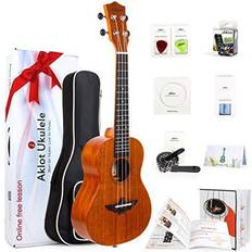 Ukulele, AKLOT Concert Ukelele Solid Mahogany 23 inch for Professional Beginners Adults Kit with Free Online Courses and Uke Accessories, AKC23