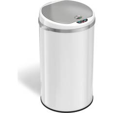 itouchless Steel Round Sensor Trash Can with AbsorbX Odor Control