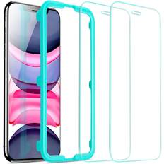 ESR Tempered-Glass for iPhone 11 Screen Protector/iPhone XR Screen Protector [2 Pack][Easy Installation Frame][Case Friendly] Premium Tempered G