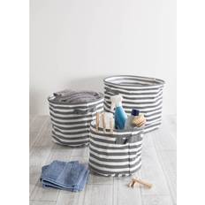 DII Cabana Stripe Collapsible Basket Bin Perfect Organization