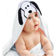 Lambs & Ivy Snoopy Baby/Infant Cotton Hooded Bath Towel White