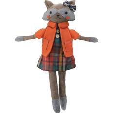 Northlight Sitting Girl Herringbone Design Fox Plush