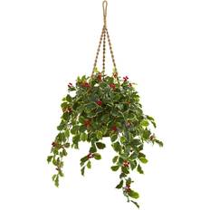 Nearly Natural 40" Variegated Holly with Berries Artificial Plant