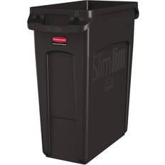 Rubbermaid Slim Jim Container With Venting Channels Brown 60Ltr