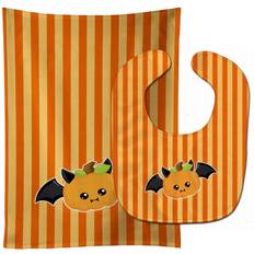 Caroline's Treasures Carolines Treasures BB6959STBU Halloween Pumpkin Bat Baby Bib & Burp Cloth