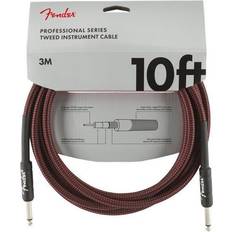 Fender Professional Series Straight To Straight Instrument Cable 10 Ft. Red Tweed