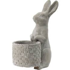 A&B Home Attentive Standing Rabbit with Basket Weave