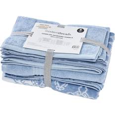 Modern Threads 6-Piece Yarn Dyed Bath Towel Blue