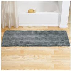 Lavish Home 67-11-P Long Memory Foam Bath Rug Mat, Platinum