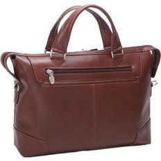 McKlein USA 88764 17 in. R Series Arcadia, Top Grain Cowhide Leather Slim Laptop Briefcase Brown