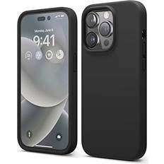 Elago iPhone 14 Pro Liquid Silicone Case Full Body Protective Cover Shockproof Slim Phone Case Anti-Scratch 6.1 inch (Black)